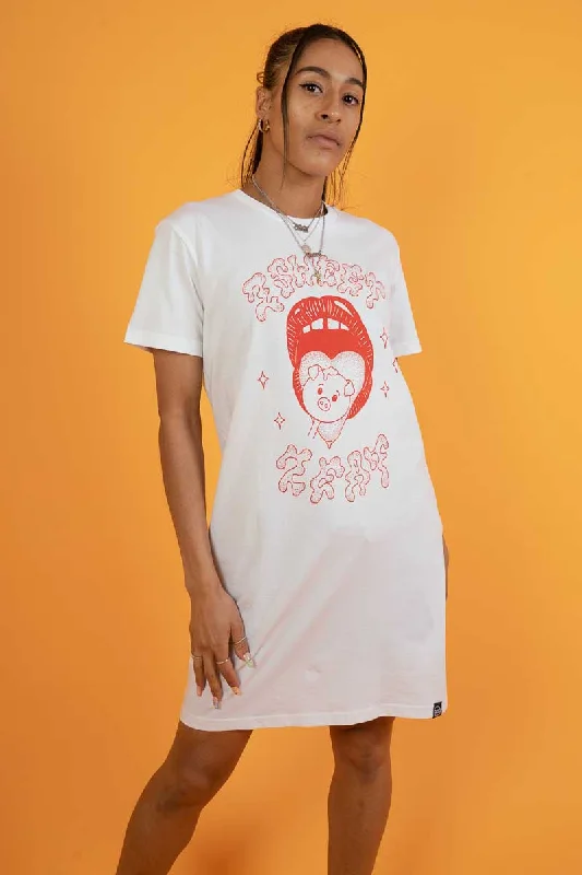 2 Sweet 2 Eat - White T-Shirt Dress