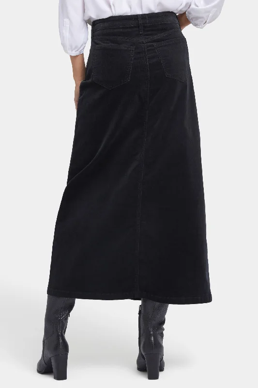 High Rise Long Skirt - Black