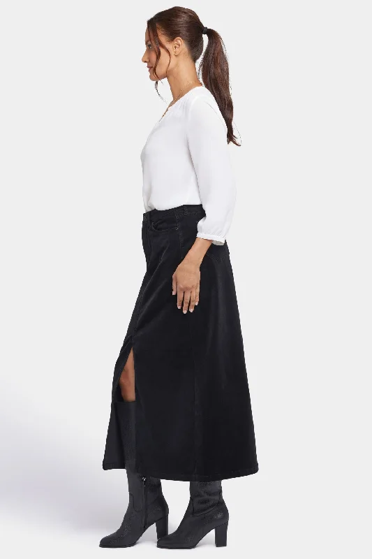 High Rise Long Skirt - Black