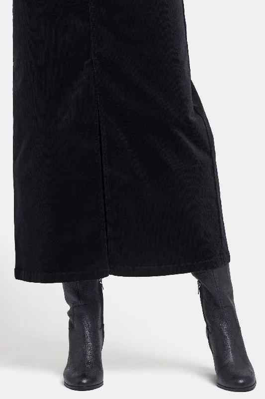 High Rise Long Skirt - Black