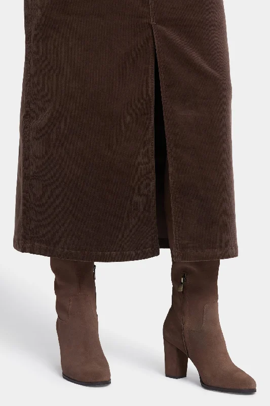 High Rise Long Skirt - Coffee Bean