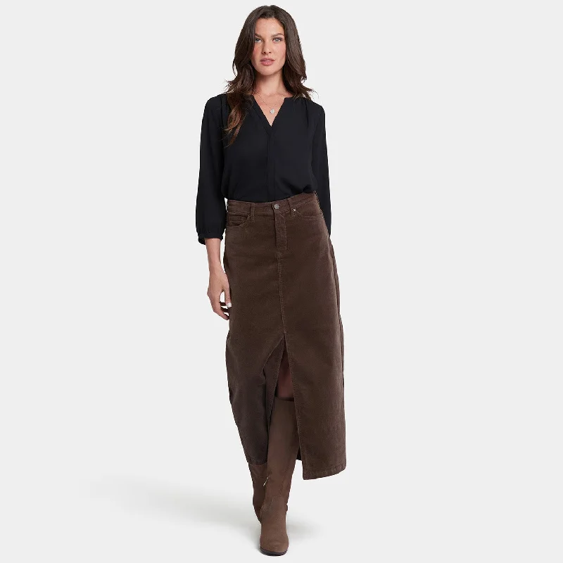 High Rise Long Skirt - Coffee Bean