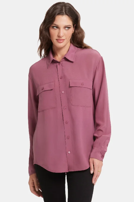 Lauren Silk Blouse - Crushed Berry