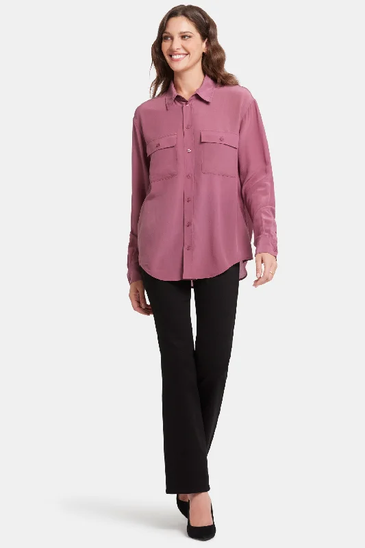 Lauren Silk Blouse - Crushed Berry