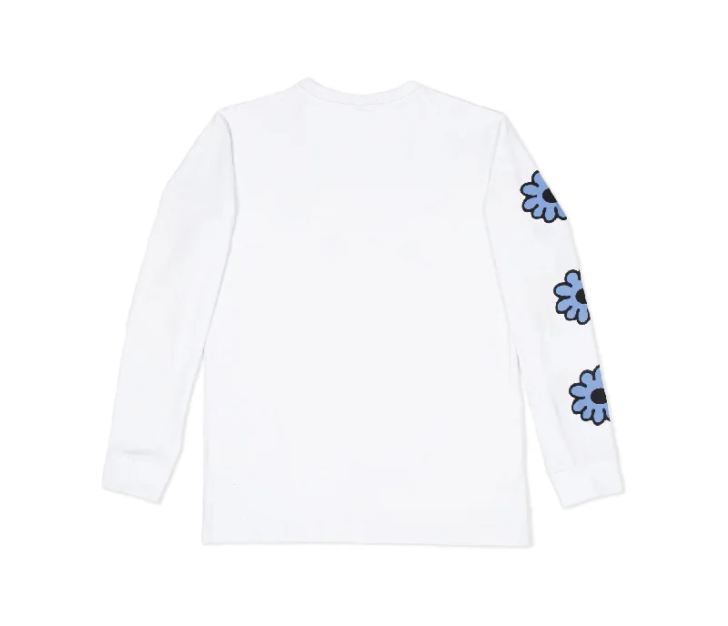 Moomintroll's Flower Longsleeve Shirt With Cuffrib Unisex - White