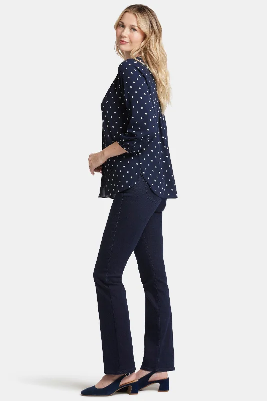 Pintuck Blouse - Indigo Dot