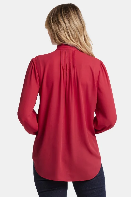 Pleated Front Tunic - Jalapeño Red