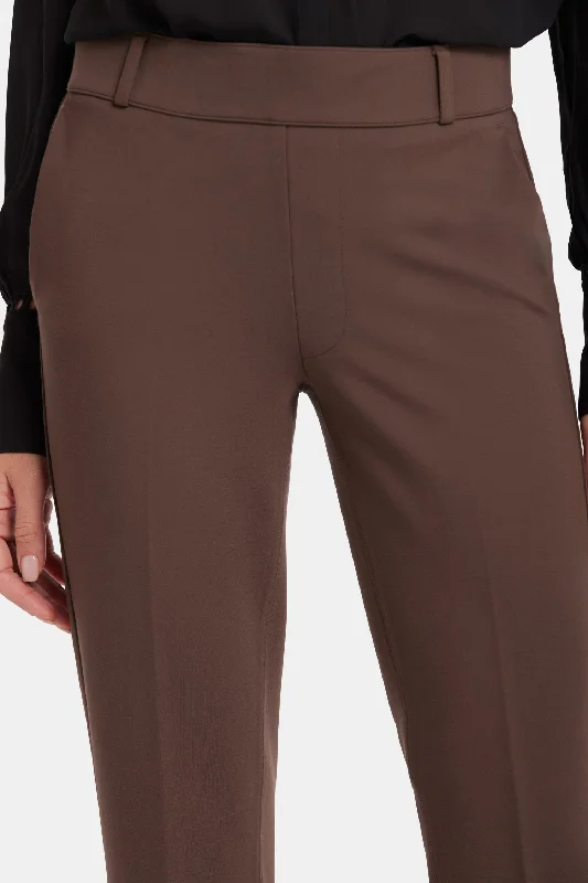 Pull-On Flared Trouser Pants - Coffee Bean