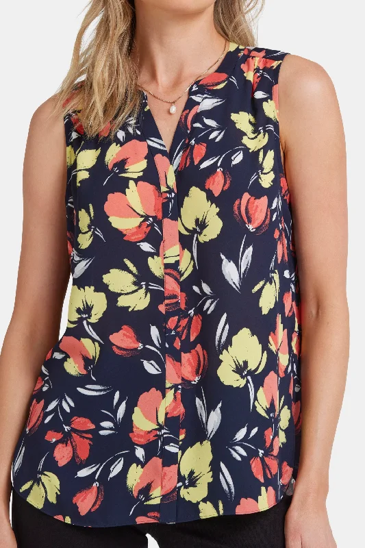 Sleeveless Pintuck Blouse  - Isla Blooms