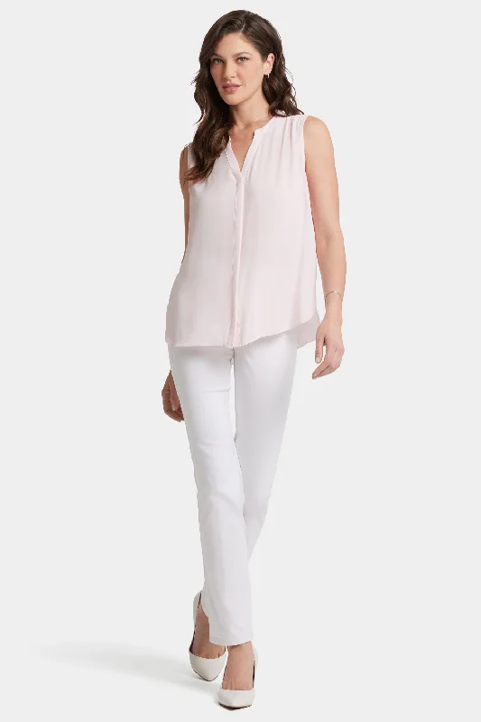 Sleeveless Pintuck Blouse  - Light Primrose