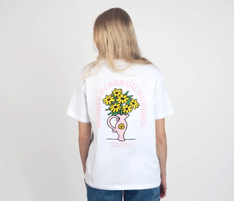 Sniff Flower Bouquet T-Shirt Women - White