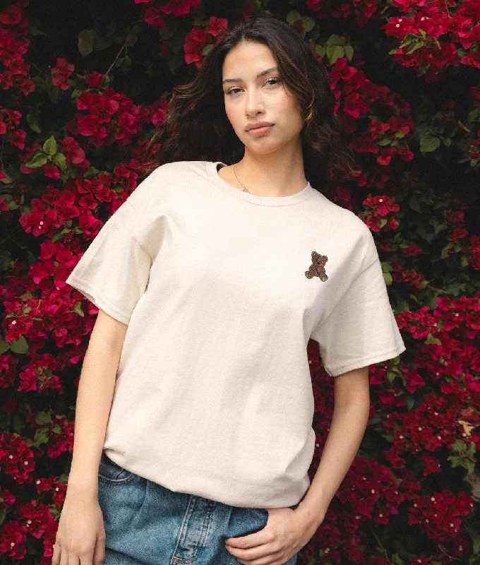 Teddy Bear Embroidered Womens Tee