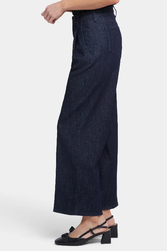 Teresa Wide Leg Ankle Jeans - Rinse