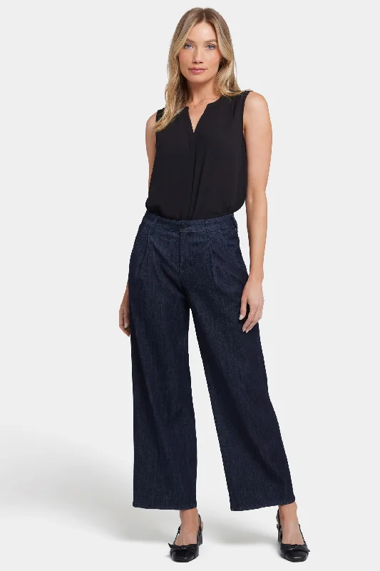 Teresa Wide Leg Ankle Jeans - Rinse