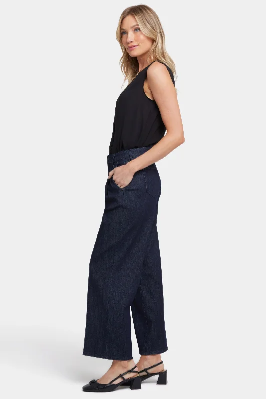 Teresa Wide Leg Ankle Jeans - Rinse