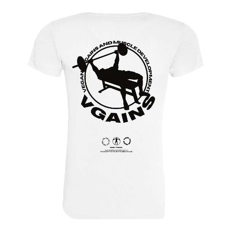 VGAINS Emblem Recycled Cool Training Tee Womens - White