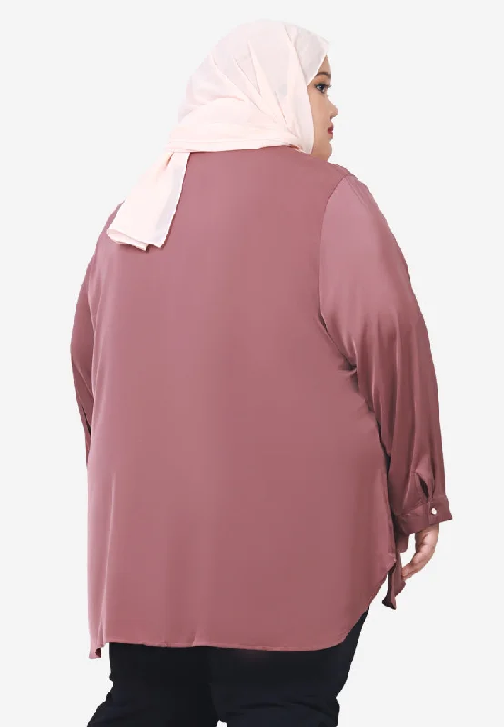 Sophie Satin Work Blouse - Pink