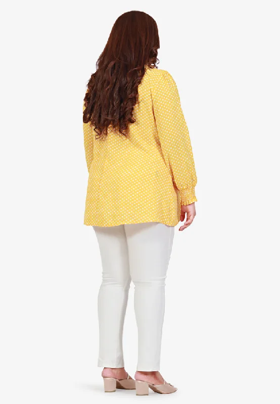 Sara Puff Sleeve Printed Blouse - Yellow