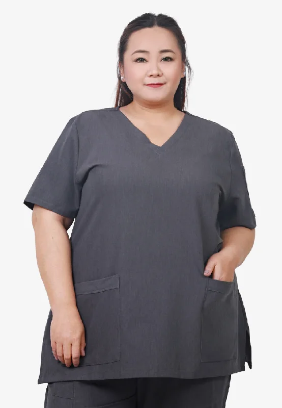 Scully Scrubs Short Sleeve Top - Dark Grey