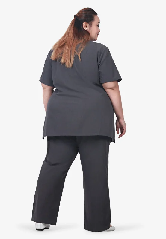 Scully Scrubs Short Sleeve Top - Dark Grey