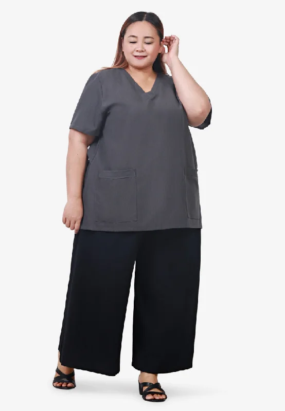 Scully Scrubs Short Sleeve Top - Dark Grey