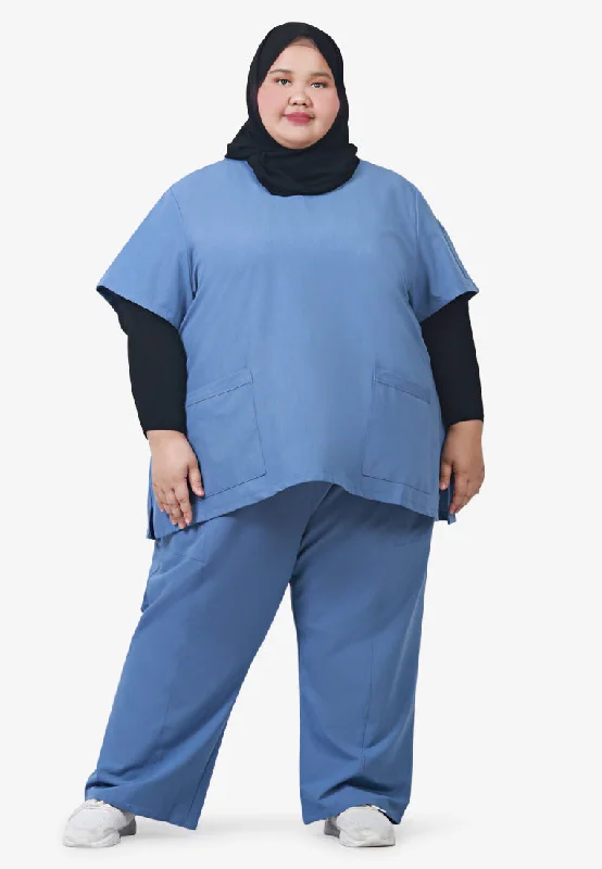 Scully Scrubs Short Sleeve Top - Blue