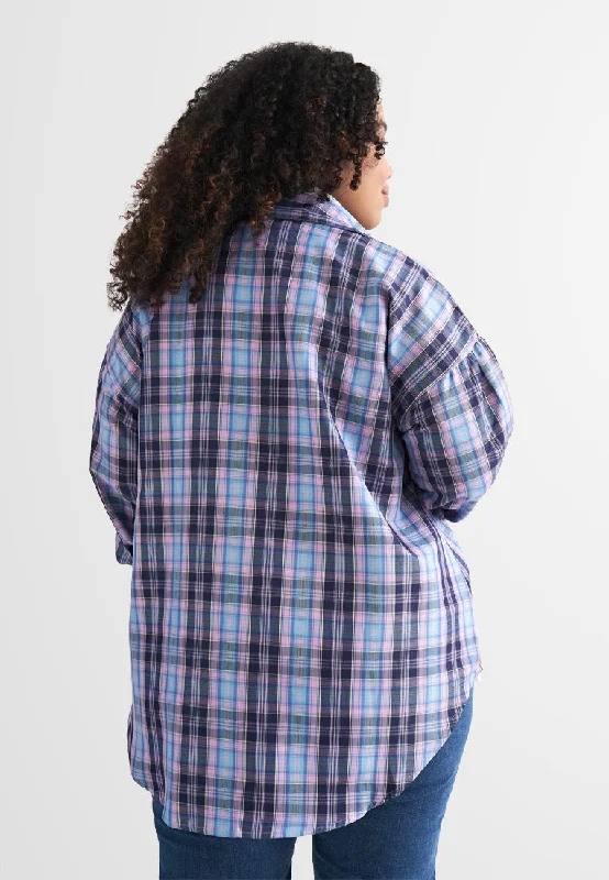 Christina Oversized Checkered Shirt - Dark Mix