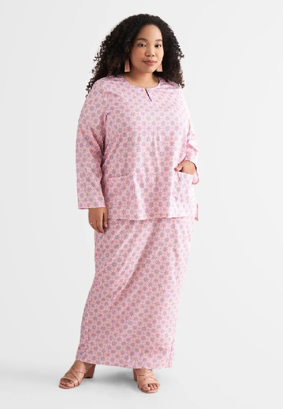 Suriawati Mix-N-Match Printed Kurung Top - Pink