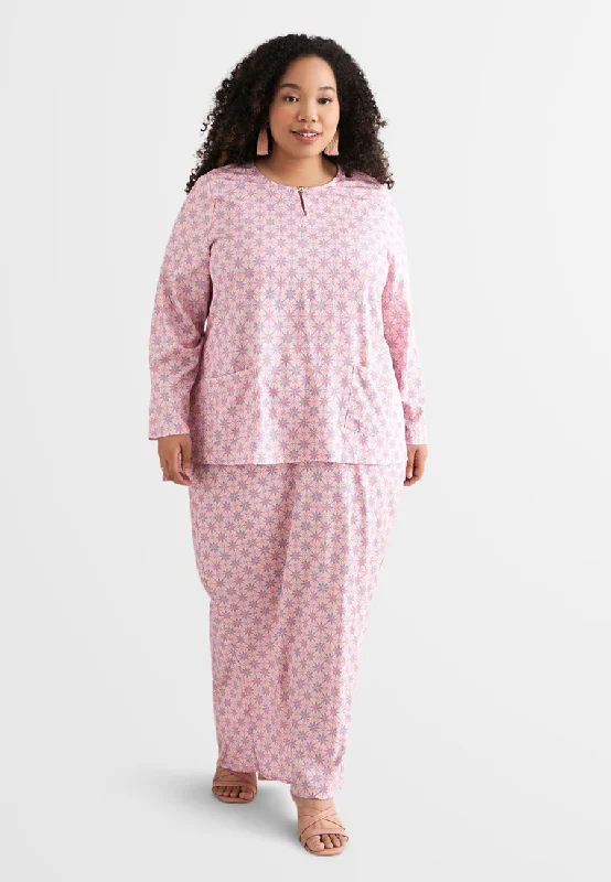 Suriawati Mix-N-Match Printed Kurung Top - Pink