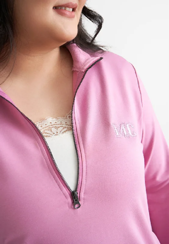 History 10 Year Anniversary MC High Neck Zip Jumper - Light Purple Pink