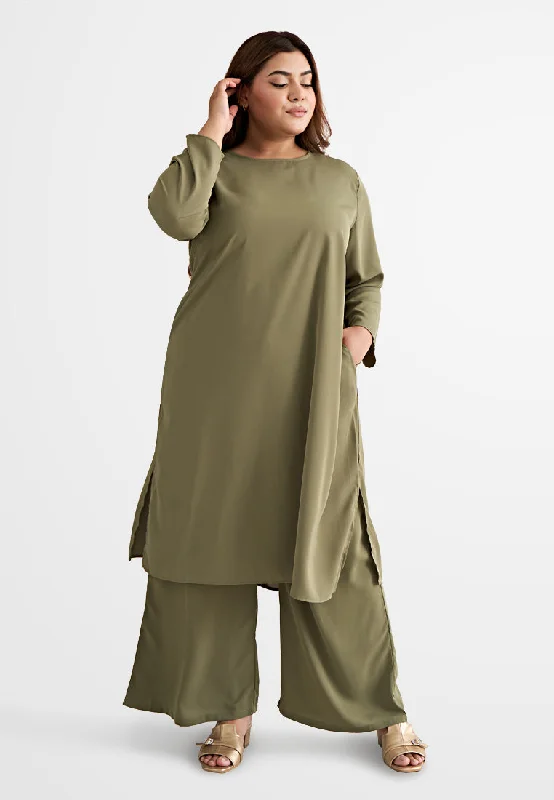 Lanika Smooth Long Tunic Top - Green