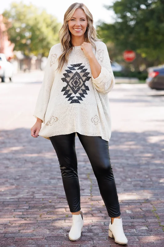 A Weekend Affair Sweater, Cream Multi