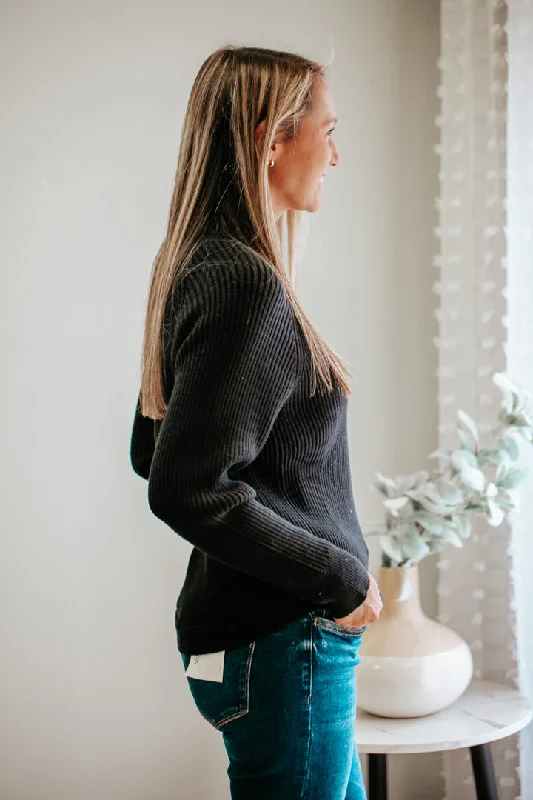 Ribbed Mock Neck Sweater