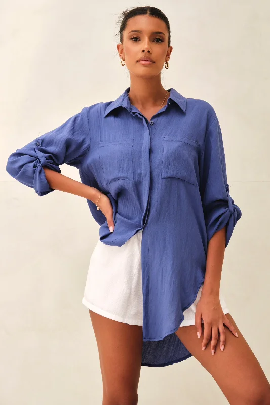 Azure Oversized Shirt Blue