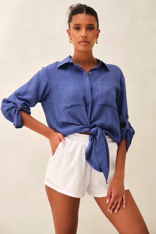 Azure Oversized Shirt Blue