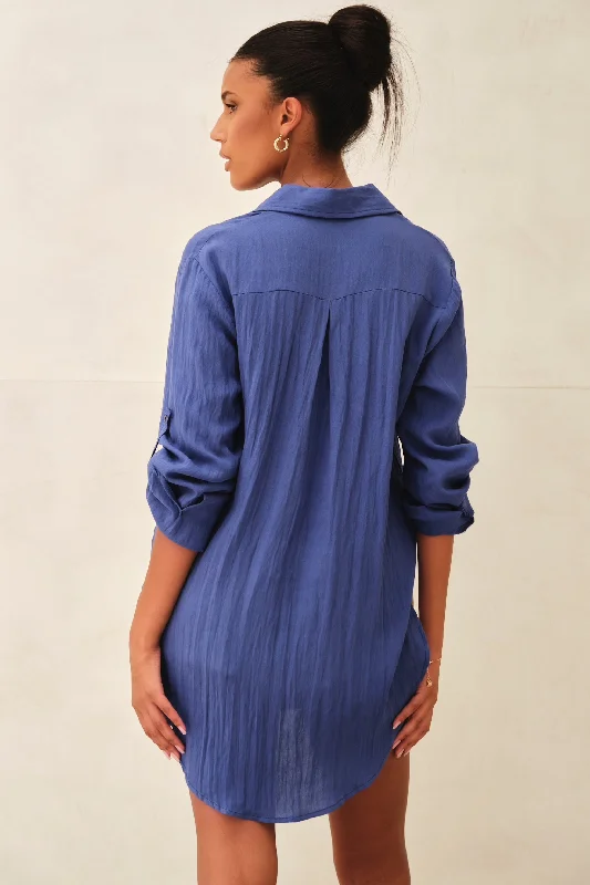 Azure Oversized Shirt Blue