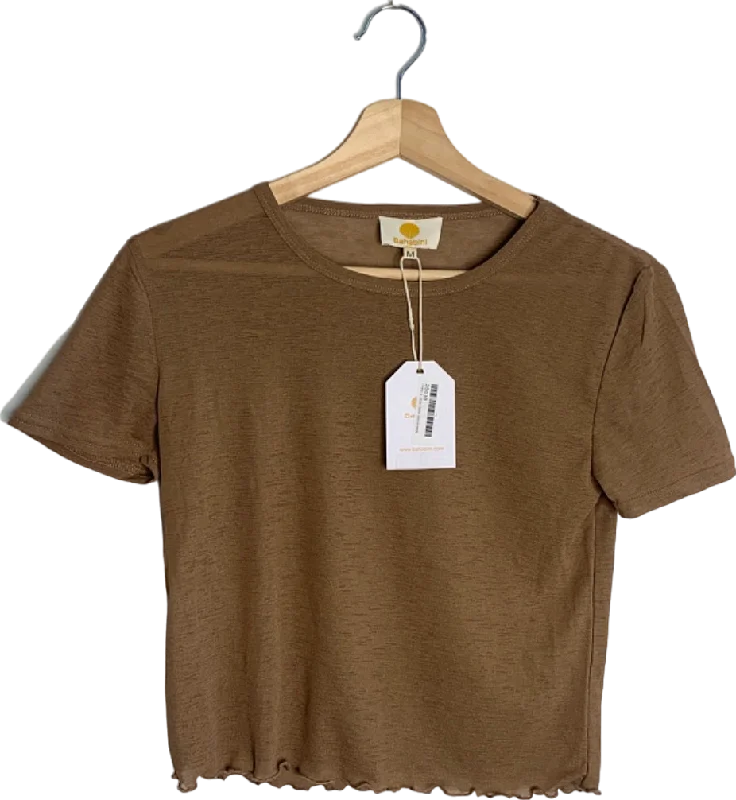 Bahabini Taupe Short Sleeved Mesh T-shirt M