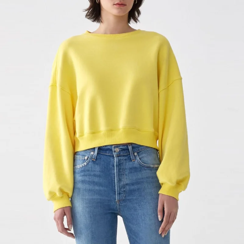 Balloon Sleeve Cropped Sweater (Citrus)