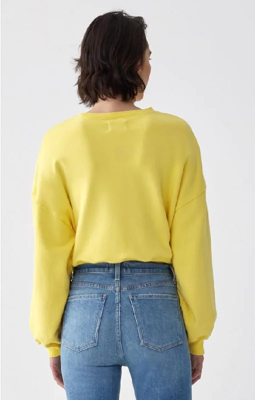 Balloon Sleeve Cropped Sweater (Citrus)