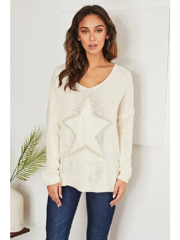 Beige Star Sweater