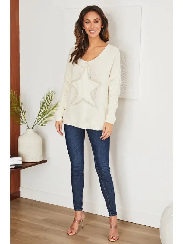 Beige Star Sweater