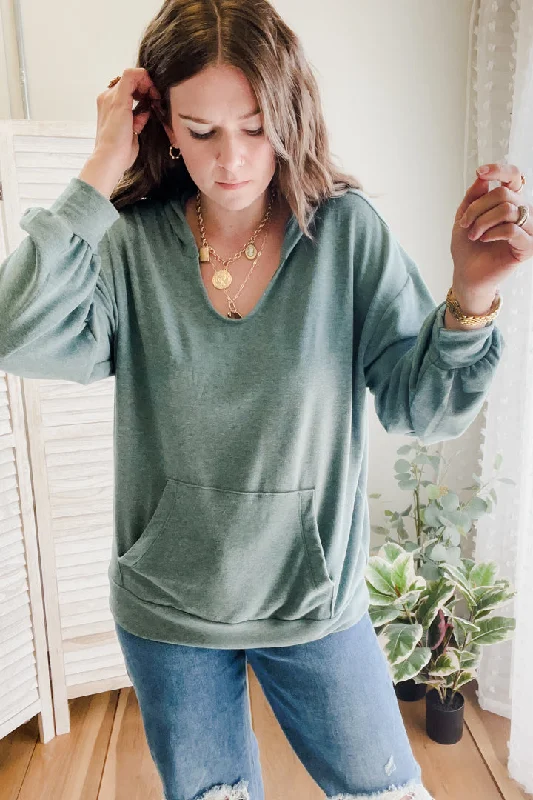 V-Neck Hoodie Top