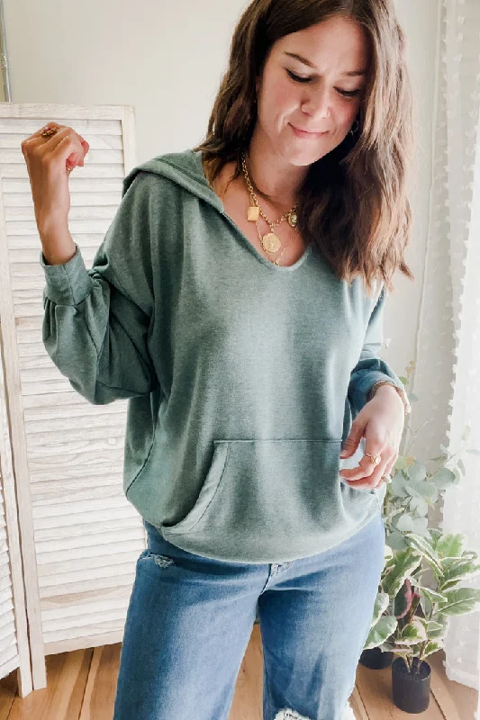 V-Neck Hoodie Top