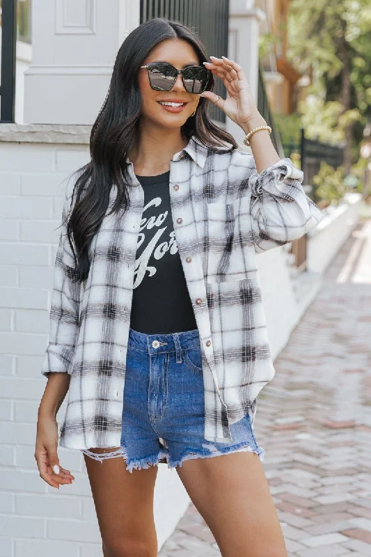 Black Plaid Button Down Shirt