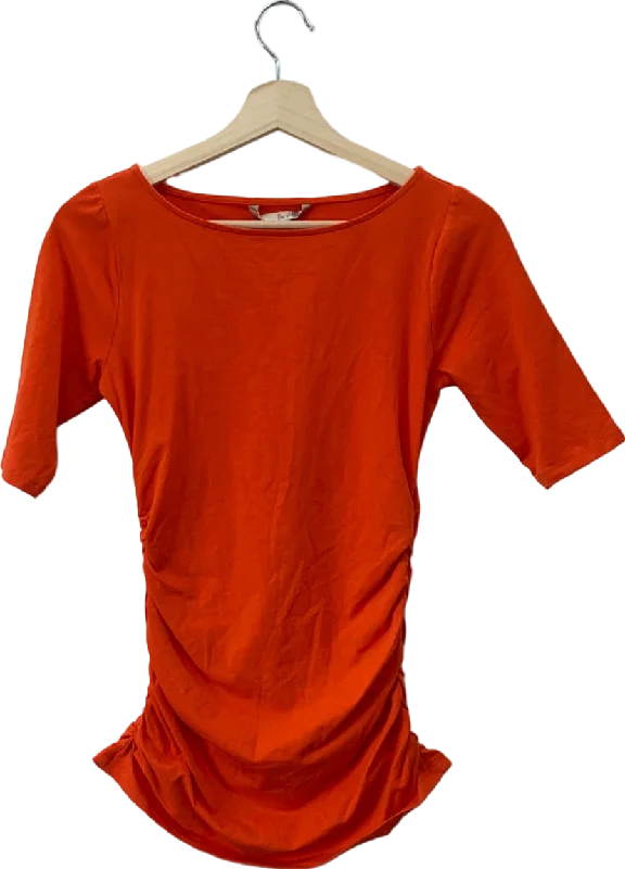 Boden Orange Ruched T-Shirt UK 10