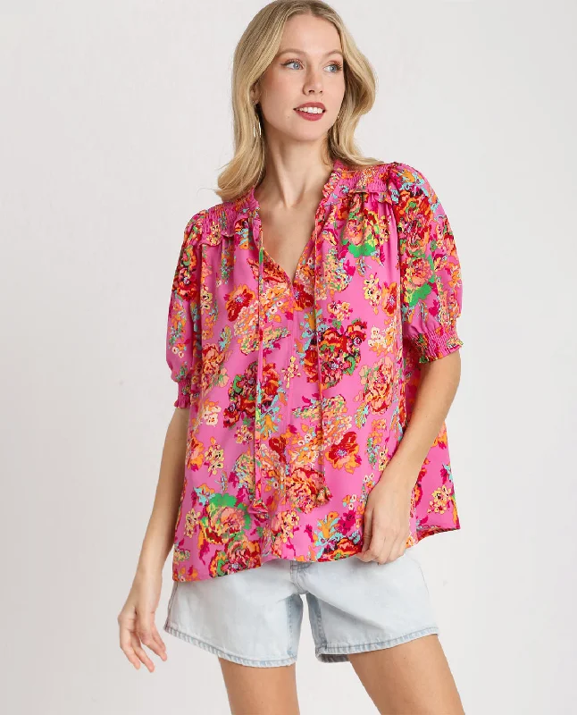 Boxy Cut Floral Print Blouse