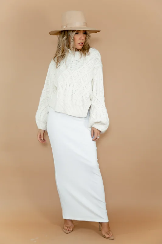 Cable Knit Sweater - Cream