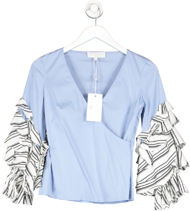 Caroline Constas Blue Athena Blouse UK XS