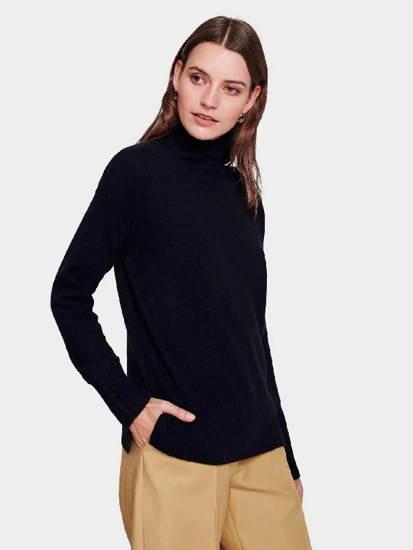 Cashmere Funnelneck Pullover (Black)