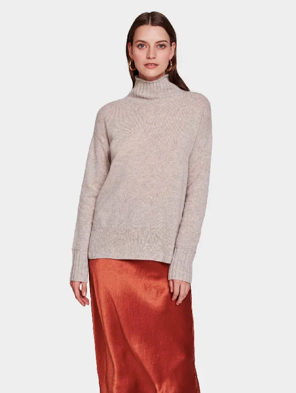 Cashmere Funnelneck Pullover (Sand Wisp Heather)